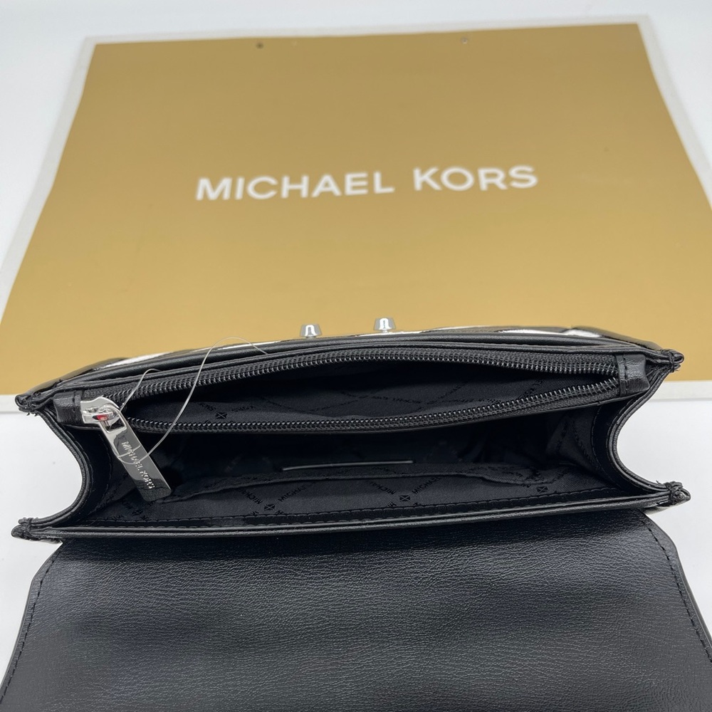 Michael Kors Rose MD Flap Shoulder Bag Bla… - Picture 8 of 13